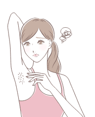 顔のシワが気になる / 顔が大きく見えるのが嫌だ / 脇汗・手汗・足裏の汗