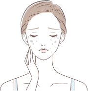 顔のシワが気になる / 顔が大きく見えるのが嫌だ / 脇汗・手汗・足裏の汗